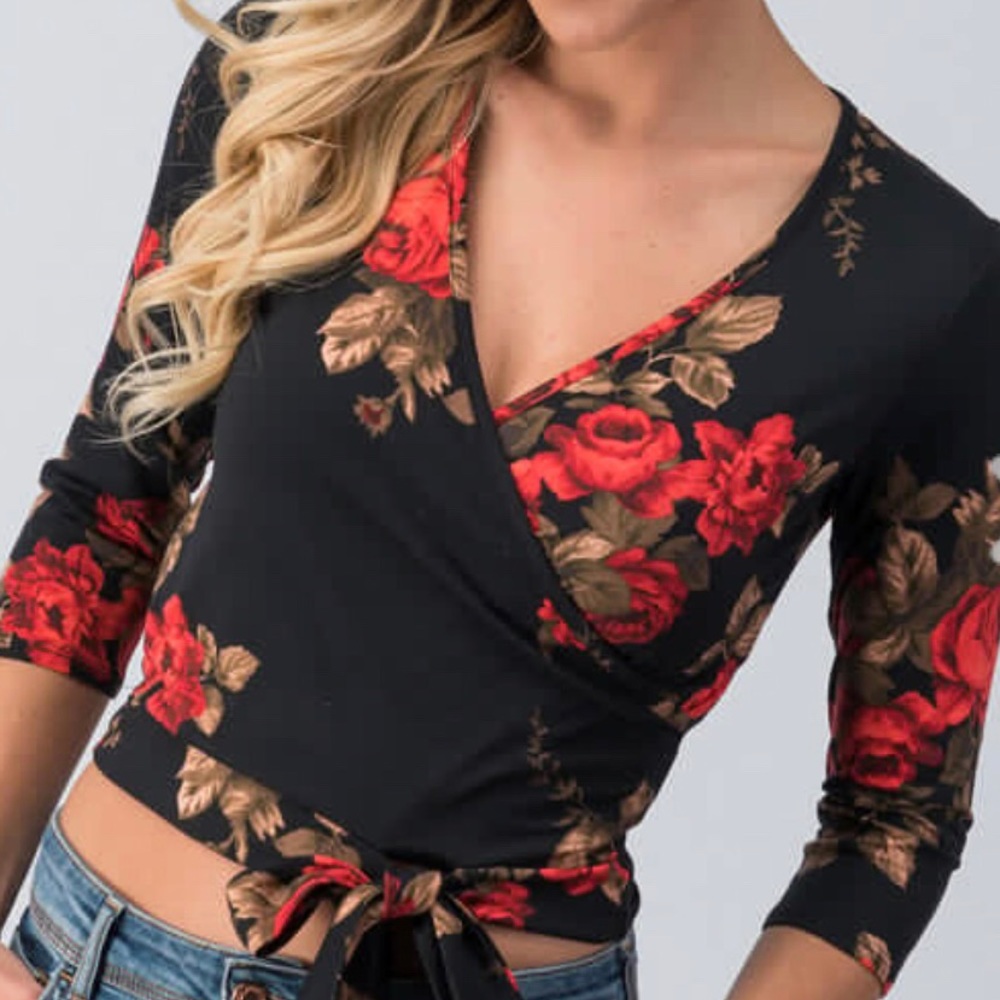 Rose Print Top